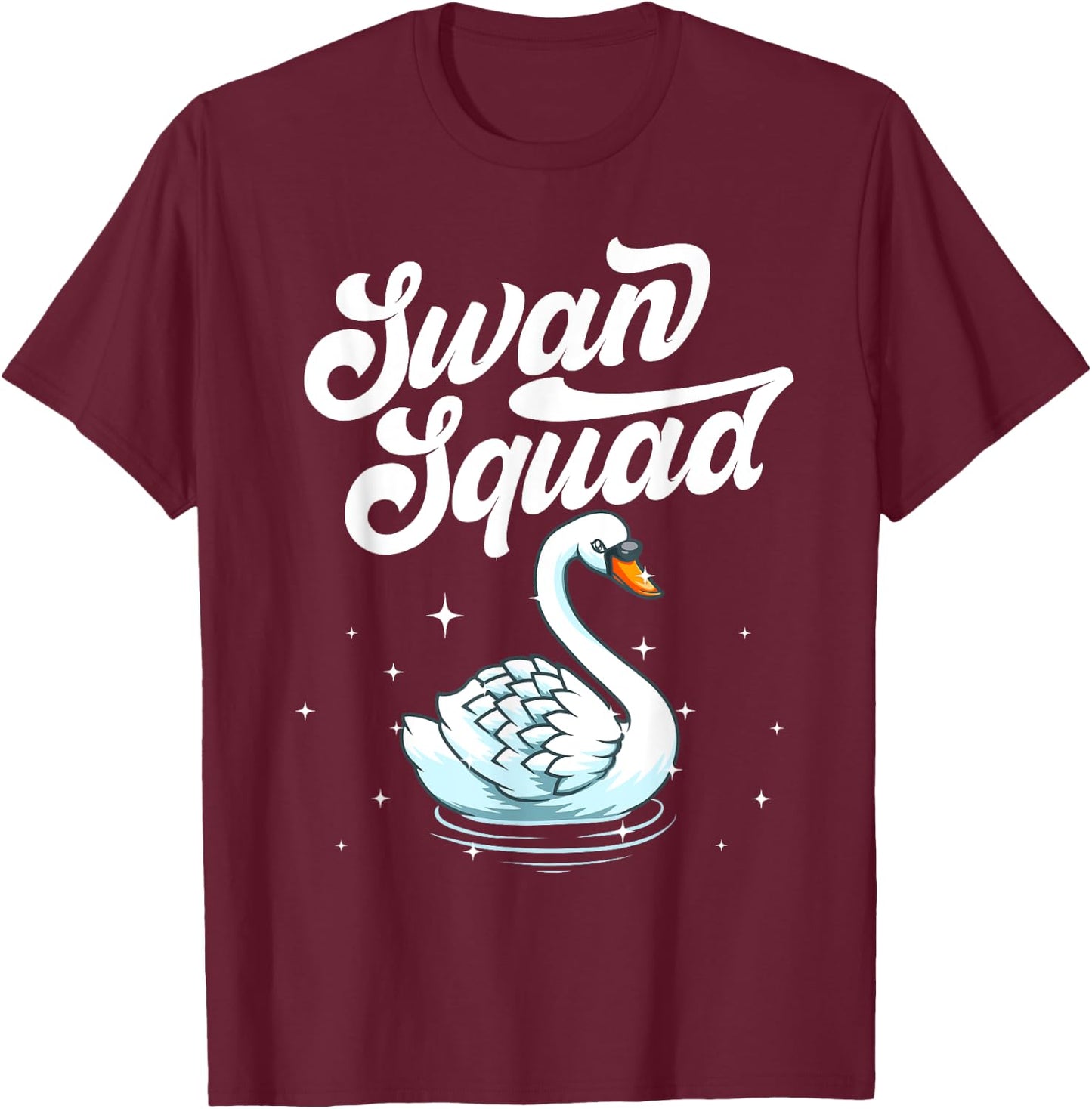 Cool Swan Art Women Bird Watcher Waterfowl Lake Swan T-Shirt - T-Shirt | Maroon
