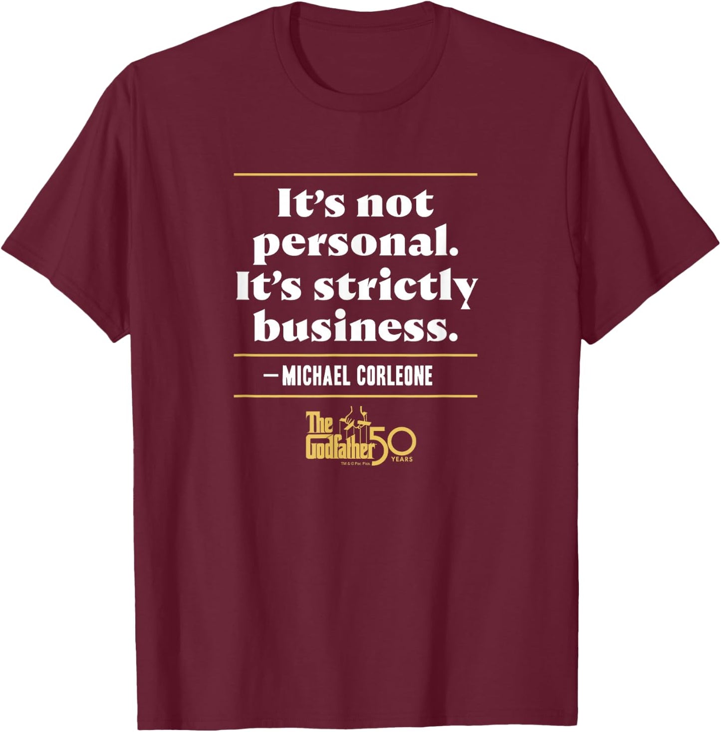 The Godfather - It's Not Personal T-Shirt - T-Shirt | Maroon
