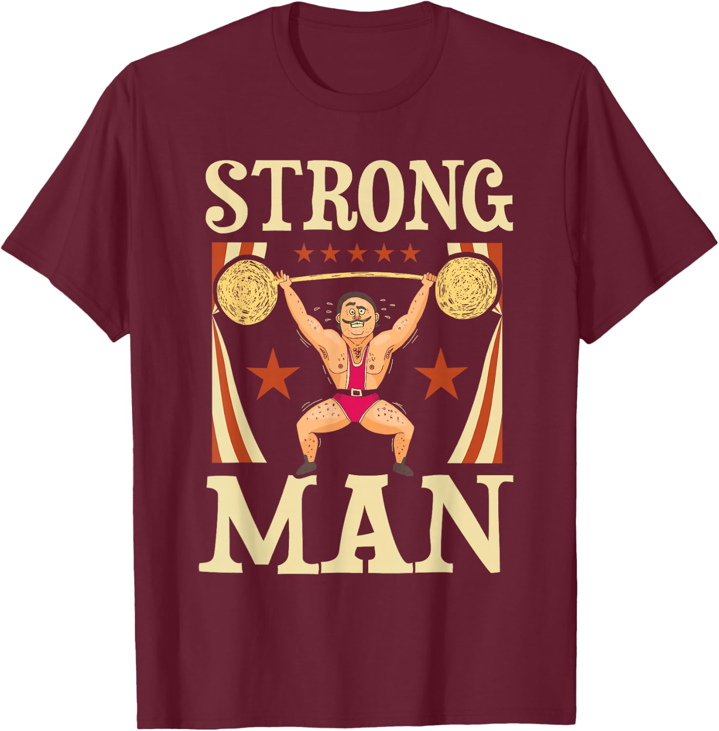 Strong Man - Circus Birthday Party Circus Costume T-Shirt - T-Shirt | Maroon