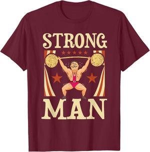 Strong Man - Circus Birthday Party Circus Costume T-Shirt - T-Shirt | Maroon