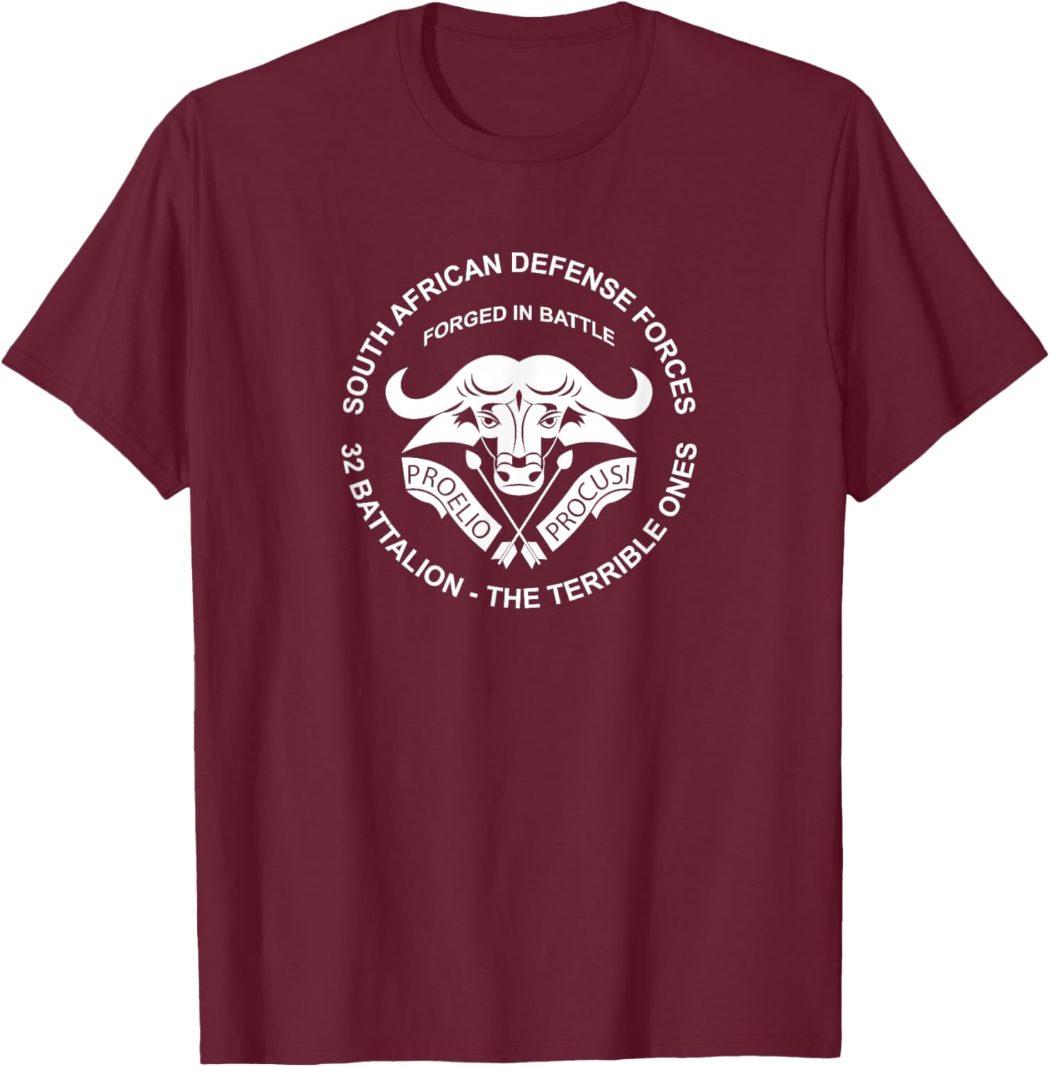 32 Battalion South African Defense Forces T-Shirt - T-Shirt | Maroon