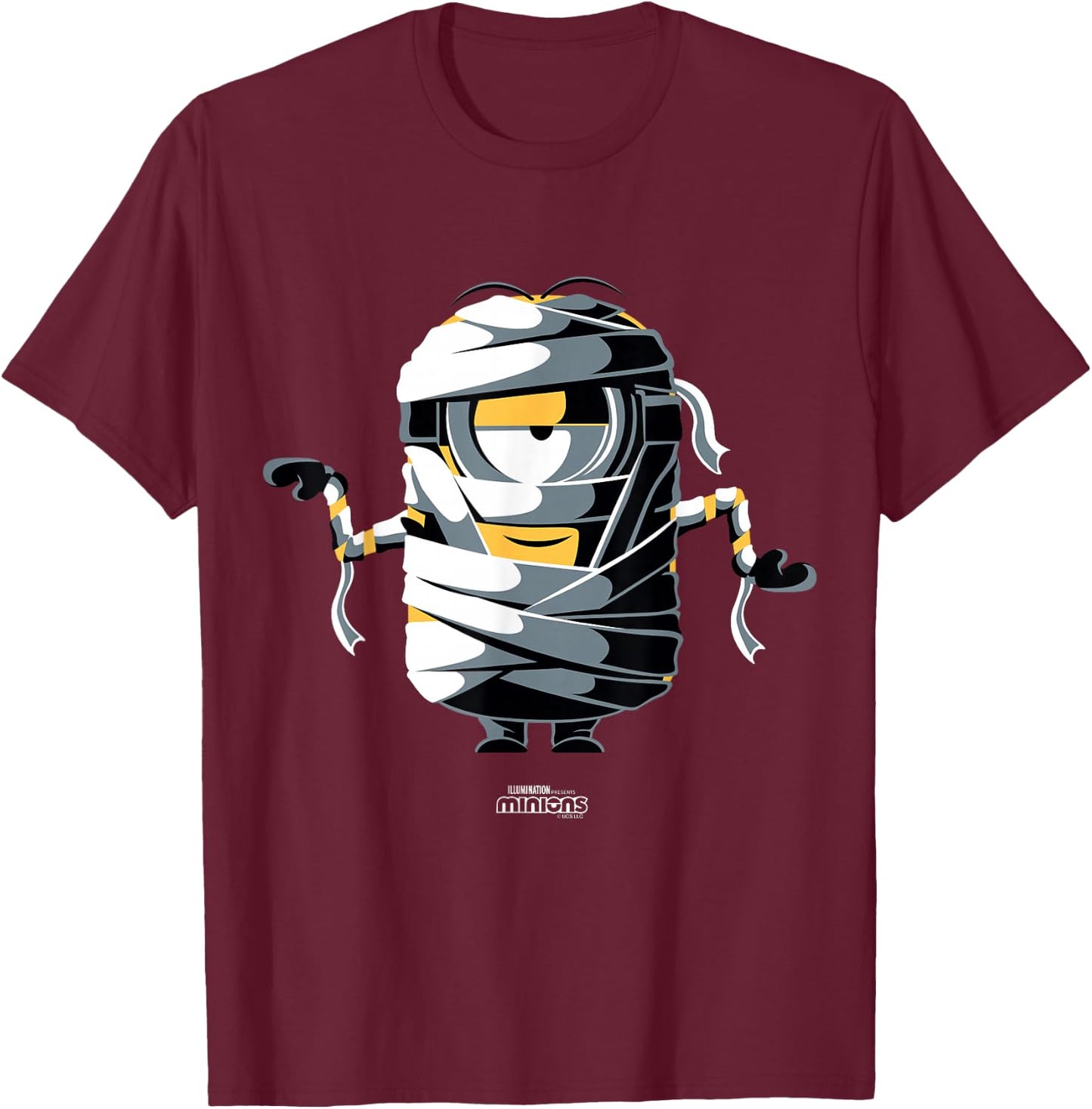 Minions Monsters Mummy Stuart Halloween T-Shirt - T-Shirt | Maroon