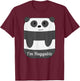 Adorable I'm Huggable Panda T-Shirt - T-Shirt | Maroon