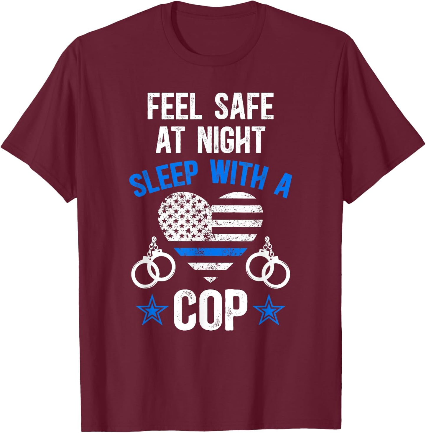 Funny Police Wife Of A Policeman Wife Black Police-Themed Women's T-Shirt - T-Shirt | Maroon