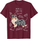Blue Merle Sheltie Shetland Sheepdog Anatomy, Funny Cute Dog T-Shirt - T-Shirt | Maroon