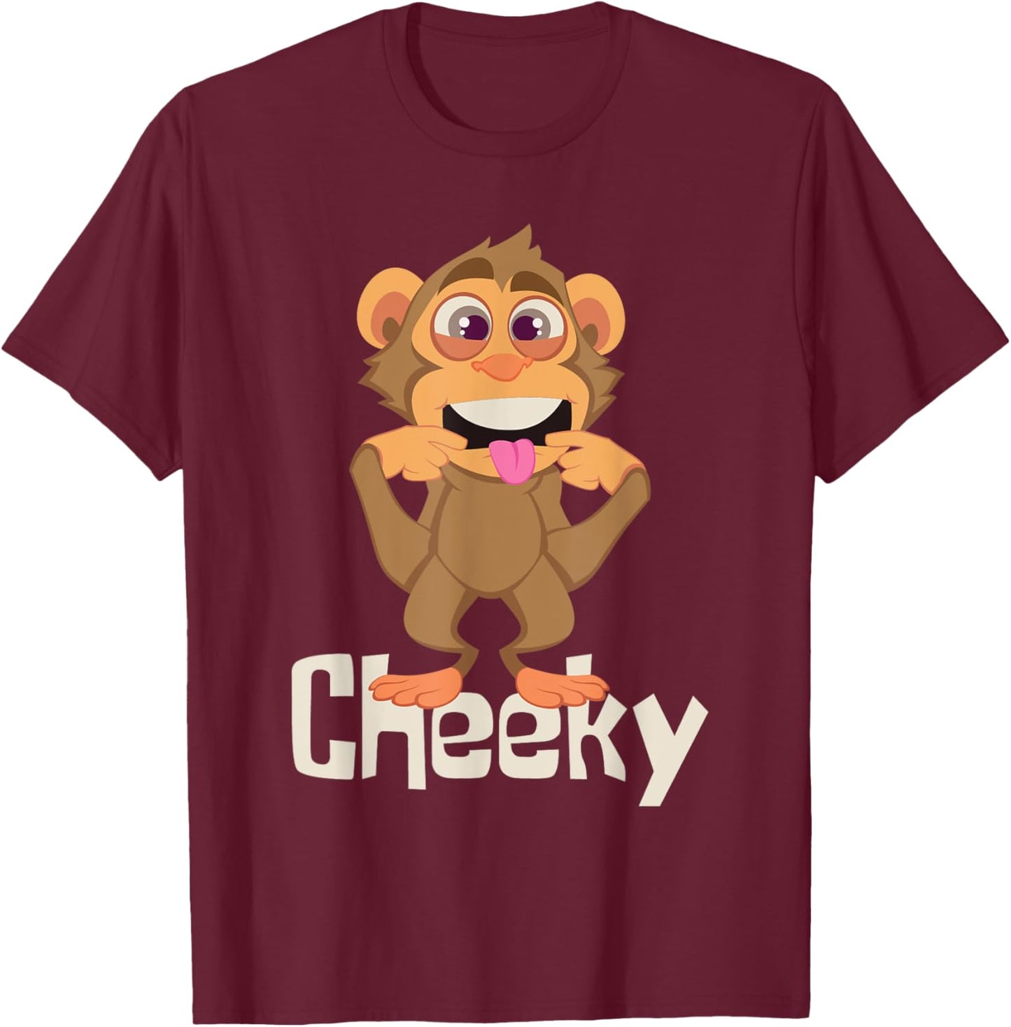 Cheeky - Monkey Primate Lover Zoo Animal Zookeeper Zoology T-Shirt - T-Shirt | Maroon