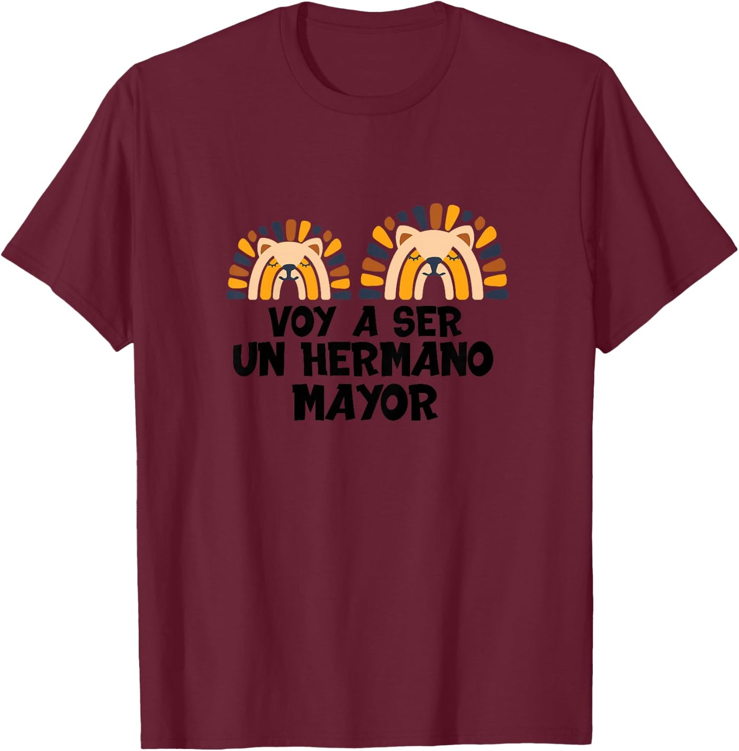 Spanish Voy A Ser Un Hermano Mayor Lion T-Shirt - T-Shirt | Maroon
