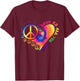 Love Is All You Need Tie Dye Hippie T-Shirt - T-Shirt | Maroon