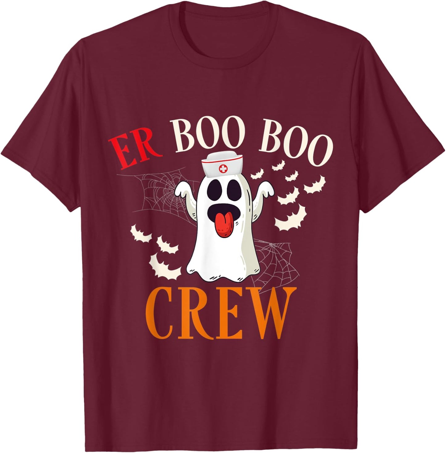 ER Boo Boo Crew Nurse Halloween Costume Matching Squad Women T-Shirt - T-Shirt | Maroon
