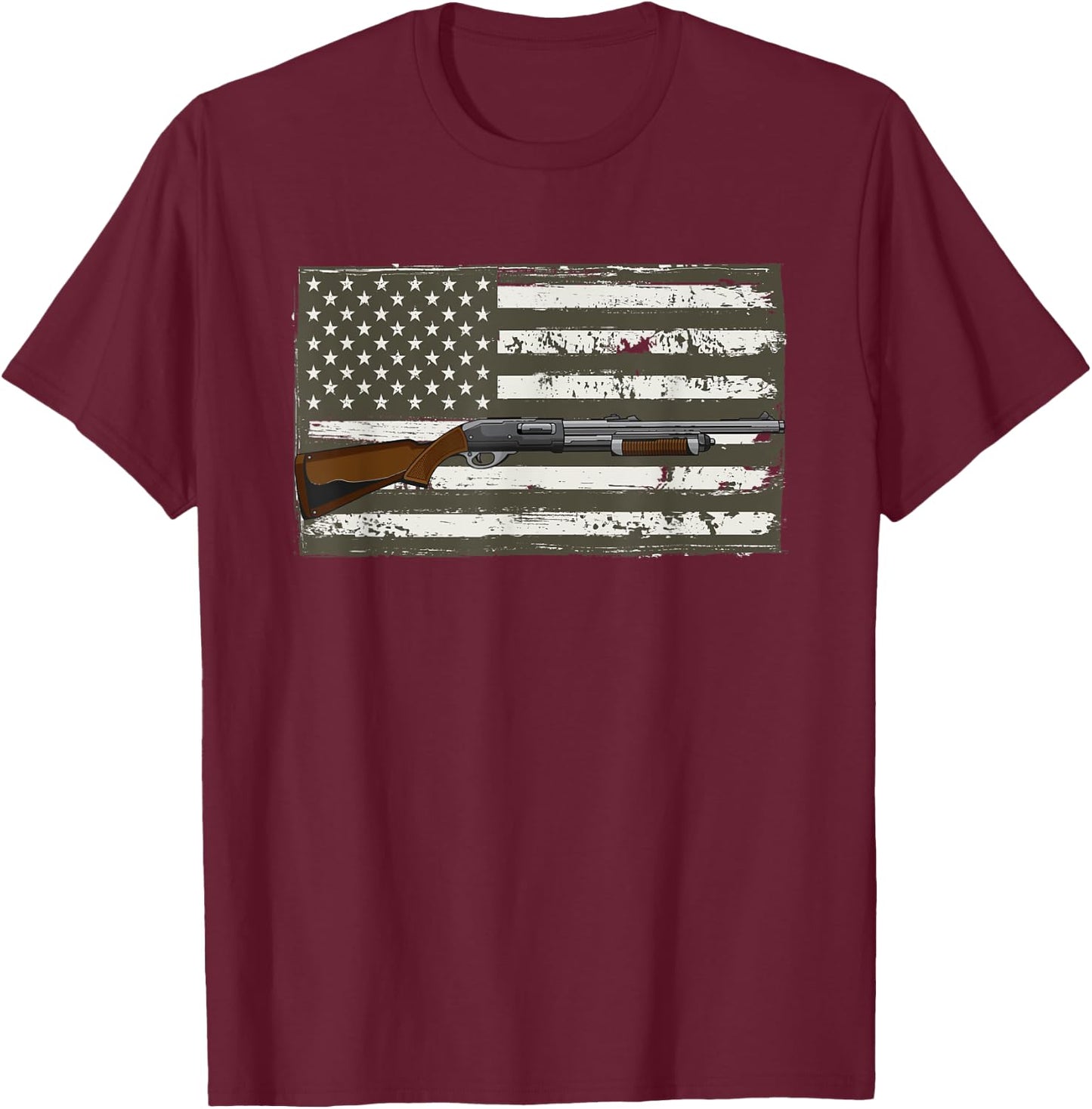 Sporting Clays - Skeet USA Flag - Clay Target Shooting Men T-Shirt - T-Shirt | Maroon