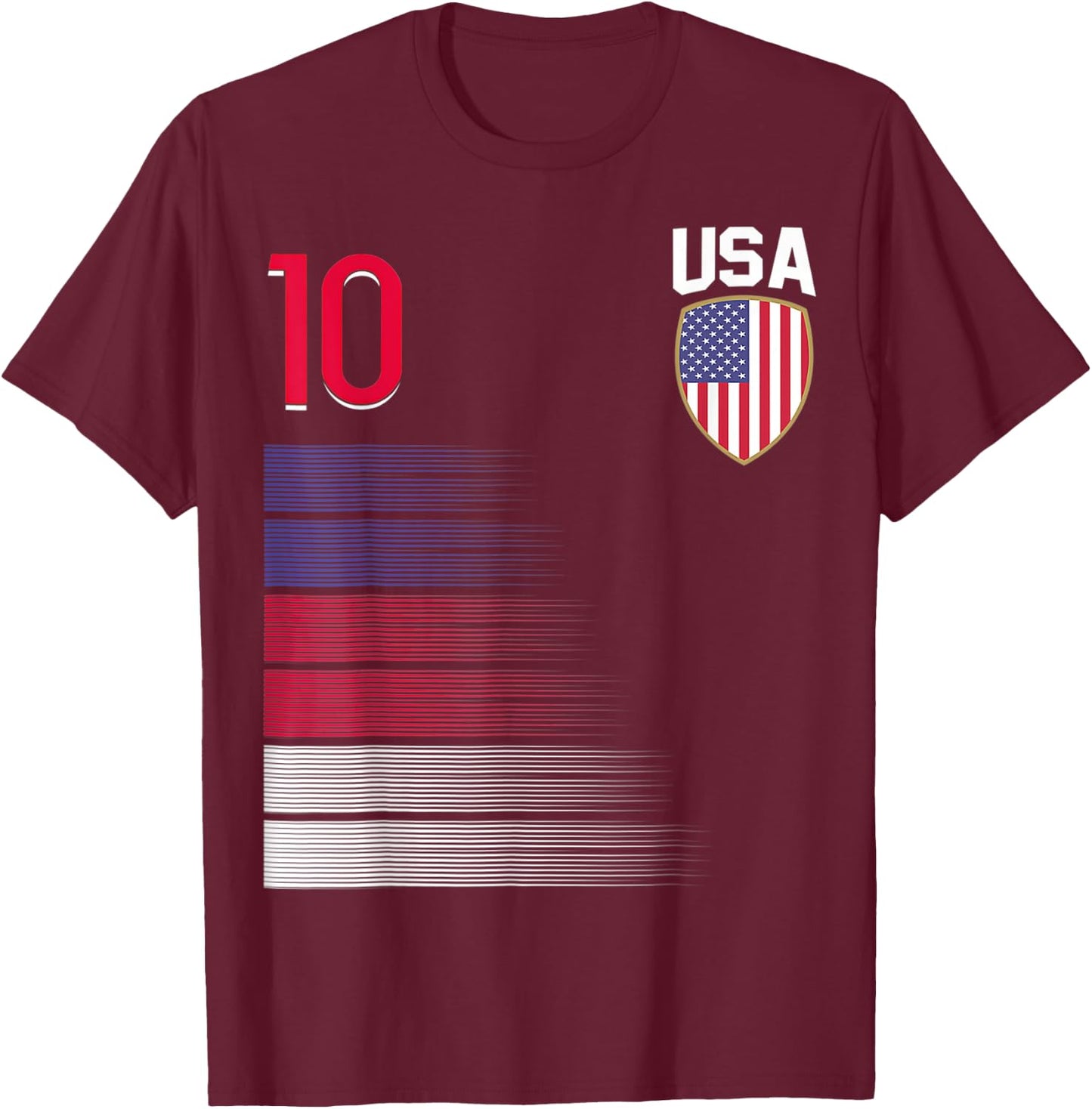 USA Soccer Ball Flag Jersey T-Shirt - T-Shirt | Maroon