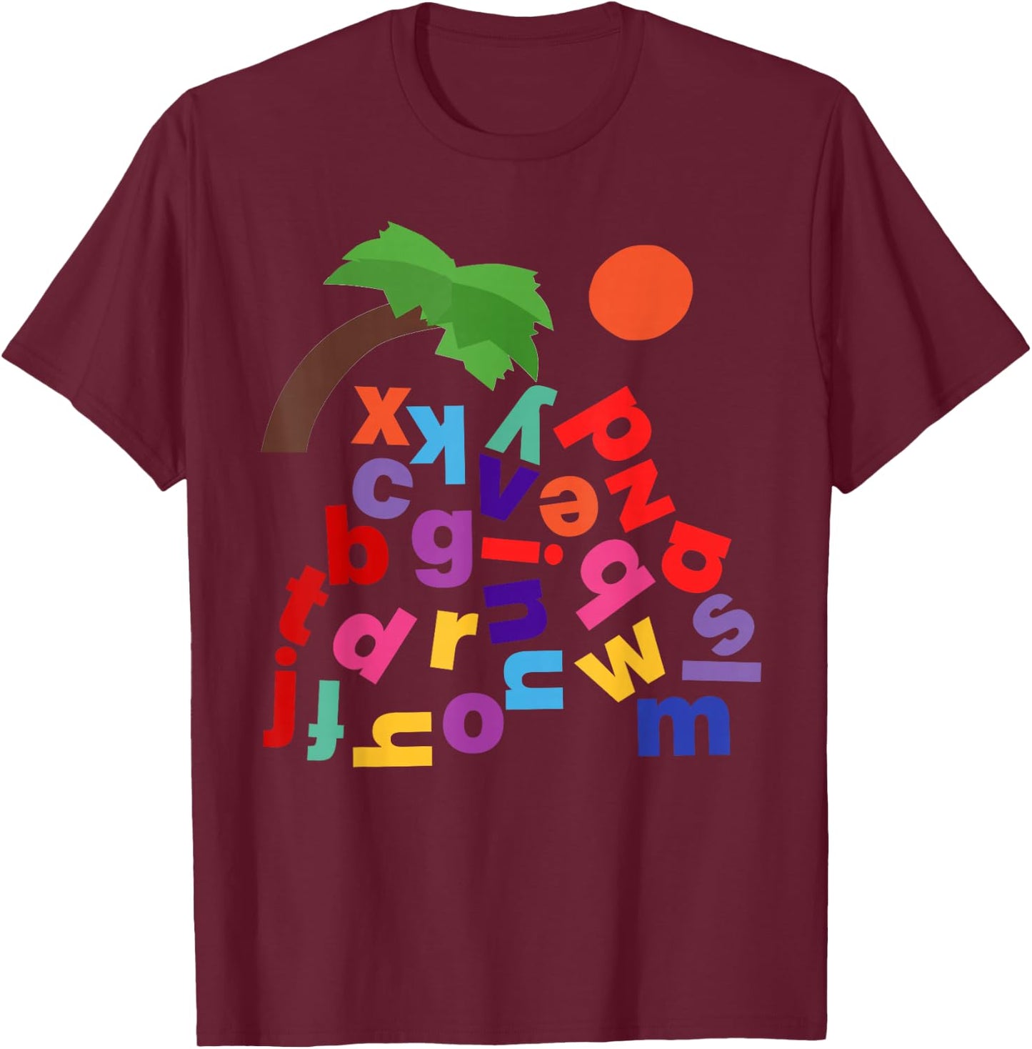 Alphabet Boom Tree T-Shirt - T-Shirt | Maroon
