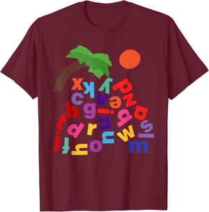 Alphabet Boom Tree T-Shirt - T-Shirt | Maroon
