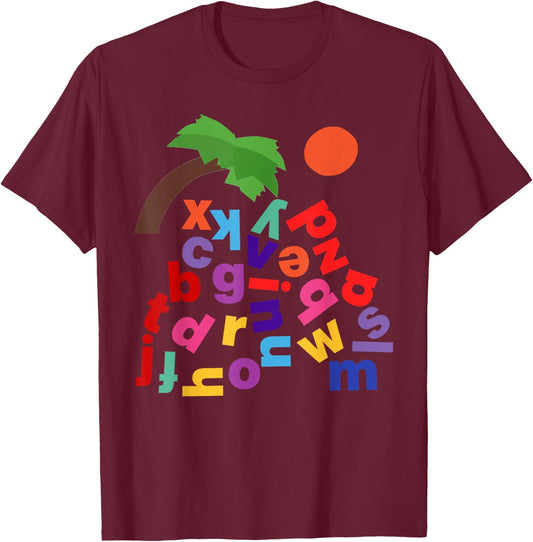 Alphabet Boom Tree T-Shirt - T-Shirt | Maroon