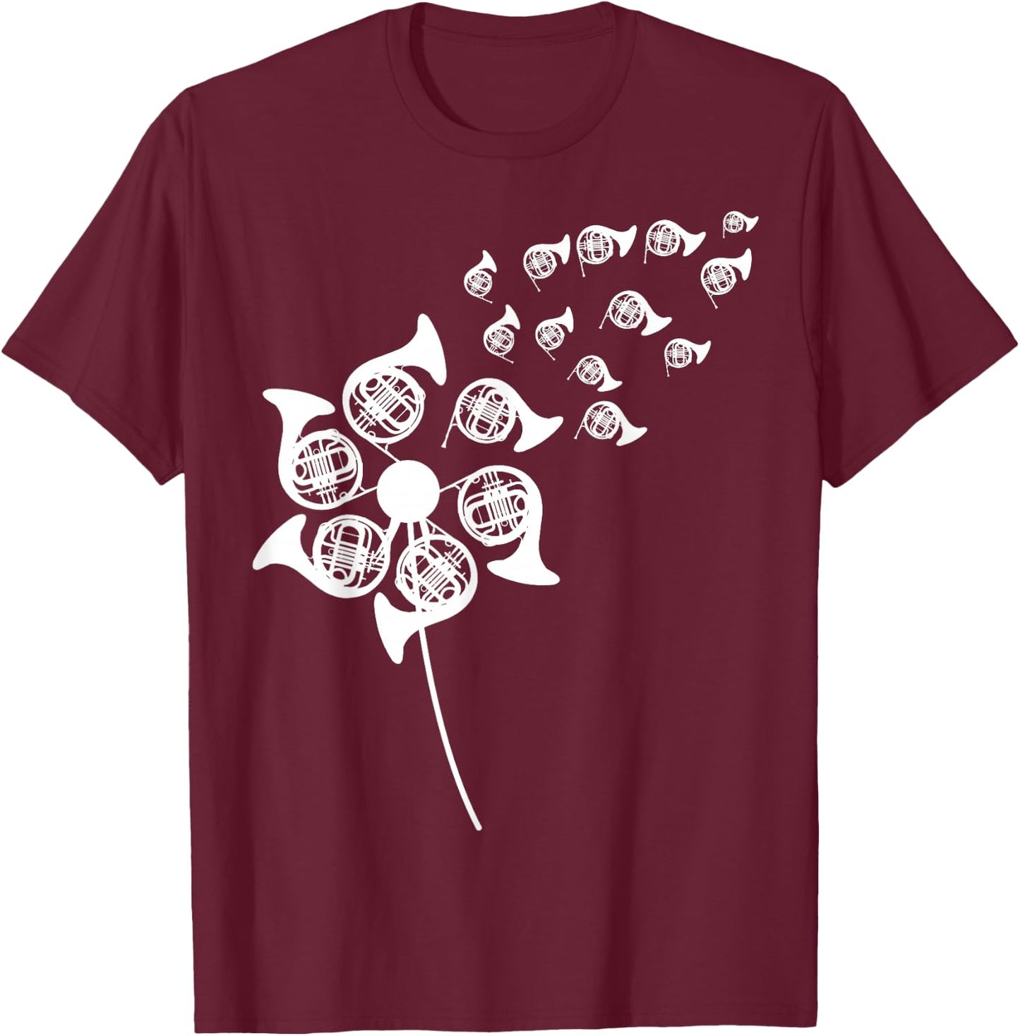 Dandelion French Horn Stuff for Hornist | French Horn T-Shirt - T-Shirt | Maroon