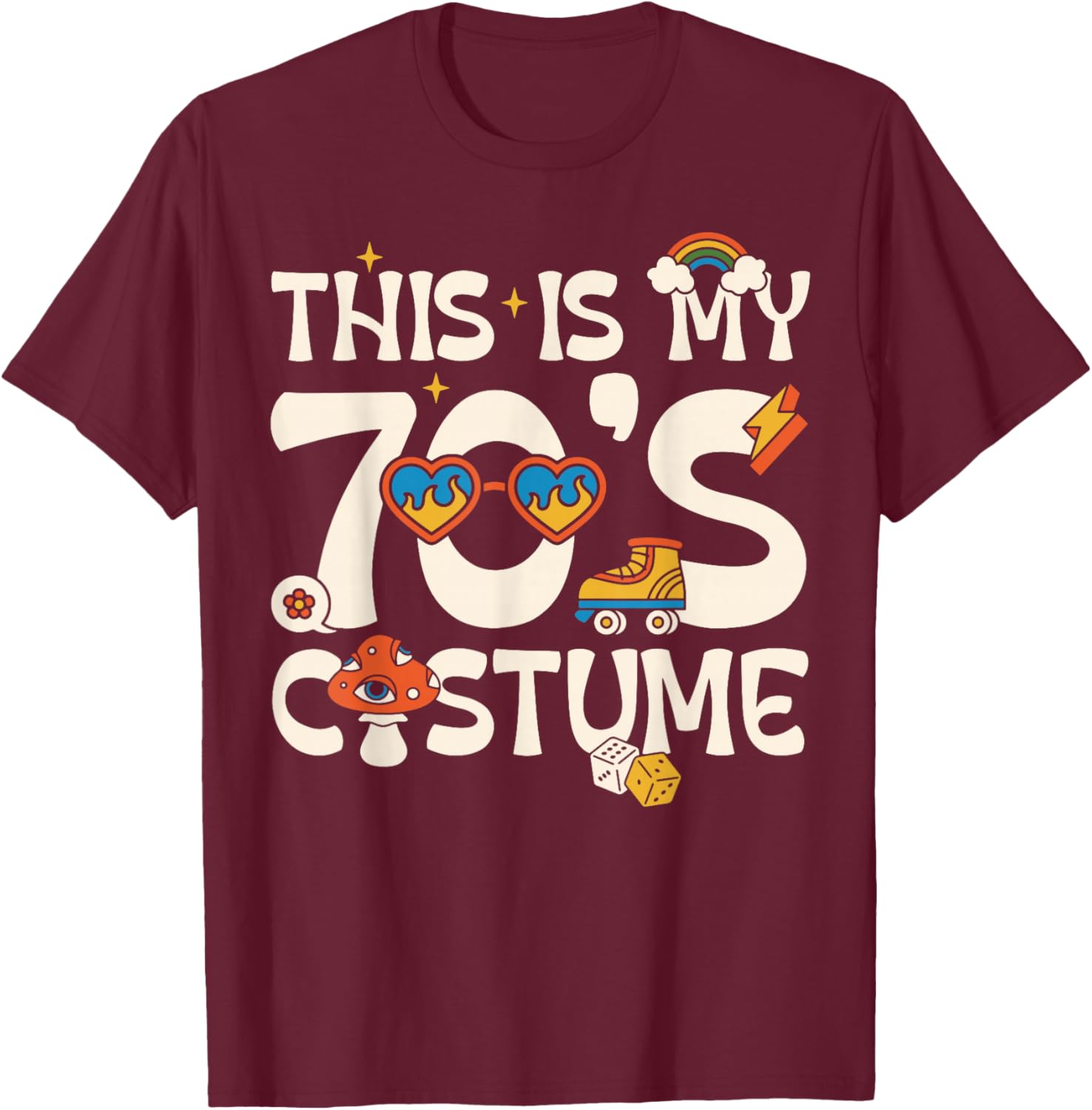 This is My 70's Costume T-Shirt - T-Shirt | Maroon