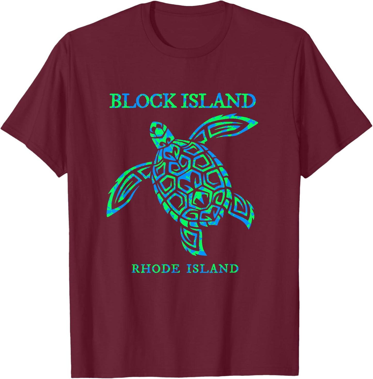 Block Island Rhode Island Sea Turtle Boys Girls T-Shirt - T-Shirt | Maroon