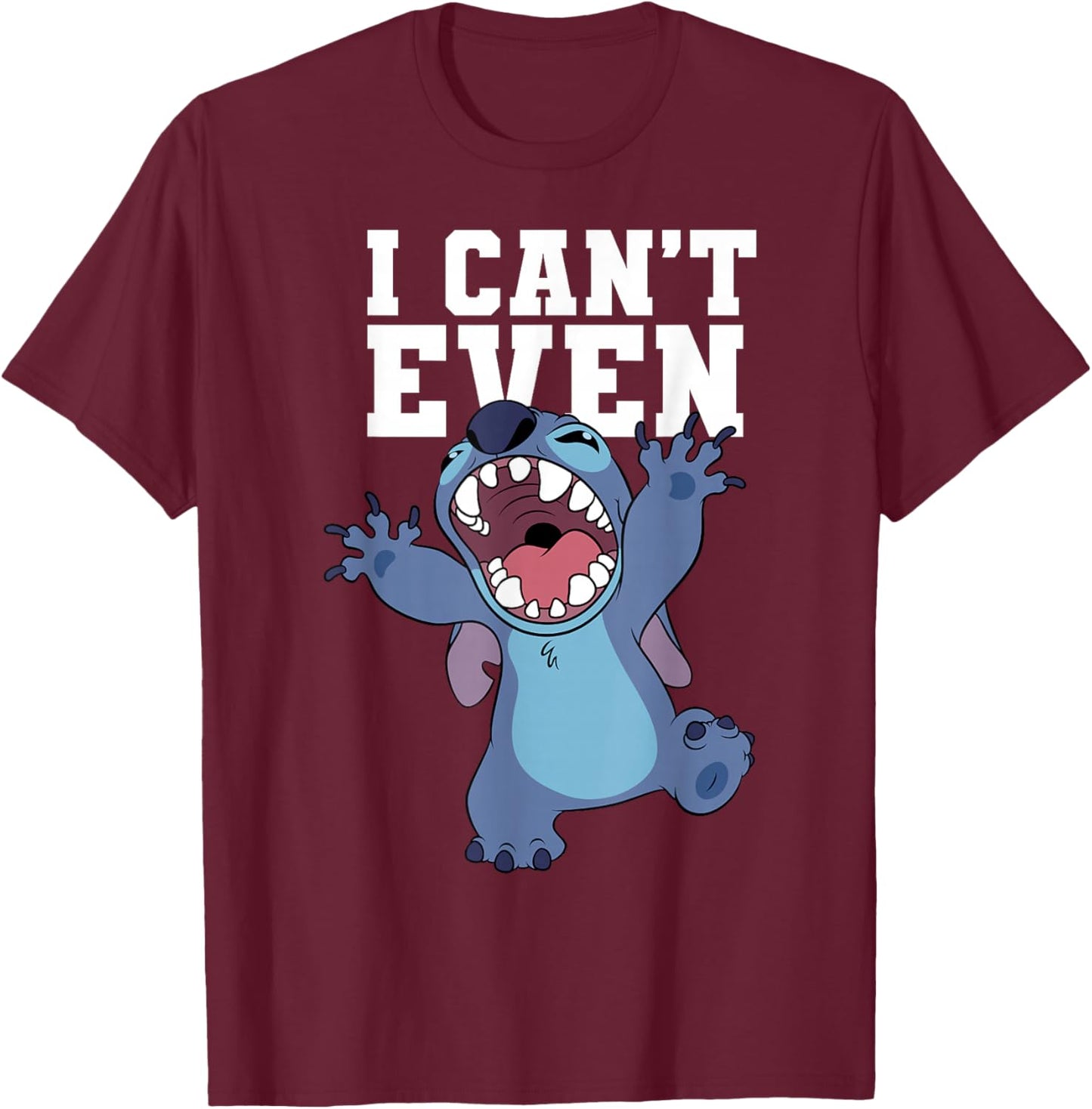 Disney Lilo & Stitch Monster Attack I Can't Even Quote T-Shirt - T-Shirt | Maroon