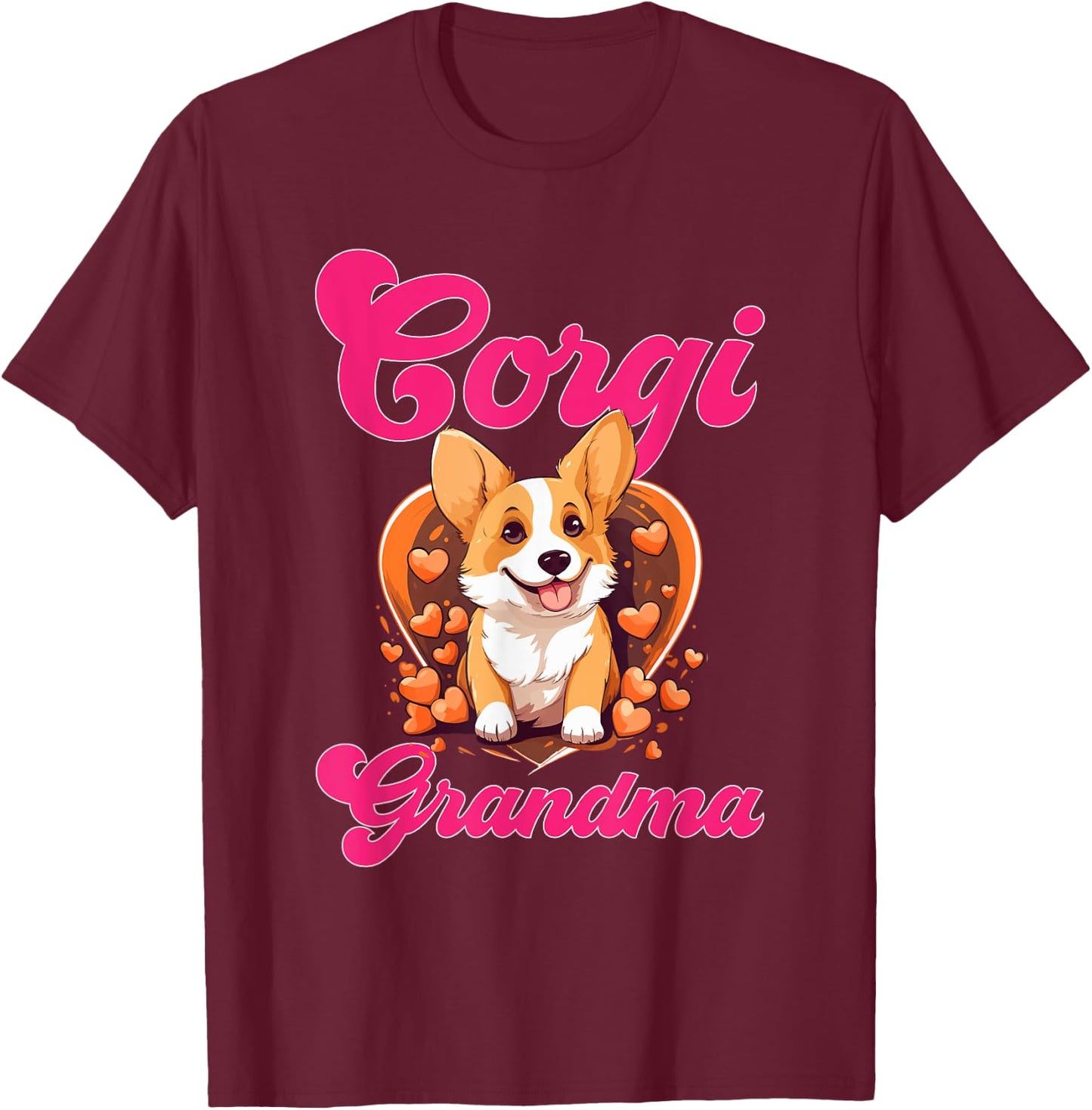 Pembroke Welsh Corgi - Corgi Grandma T-Shirt - T-Shirt | Maroon