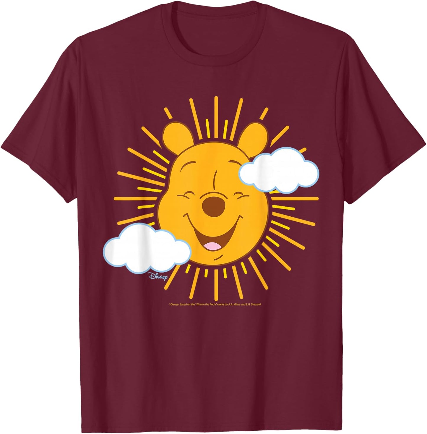 Winnie the Pooh - Pooh Sun Face T-Shirt - T-Shirt | Maroon