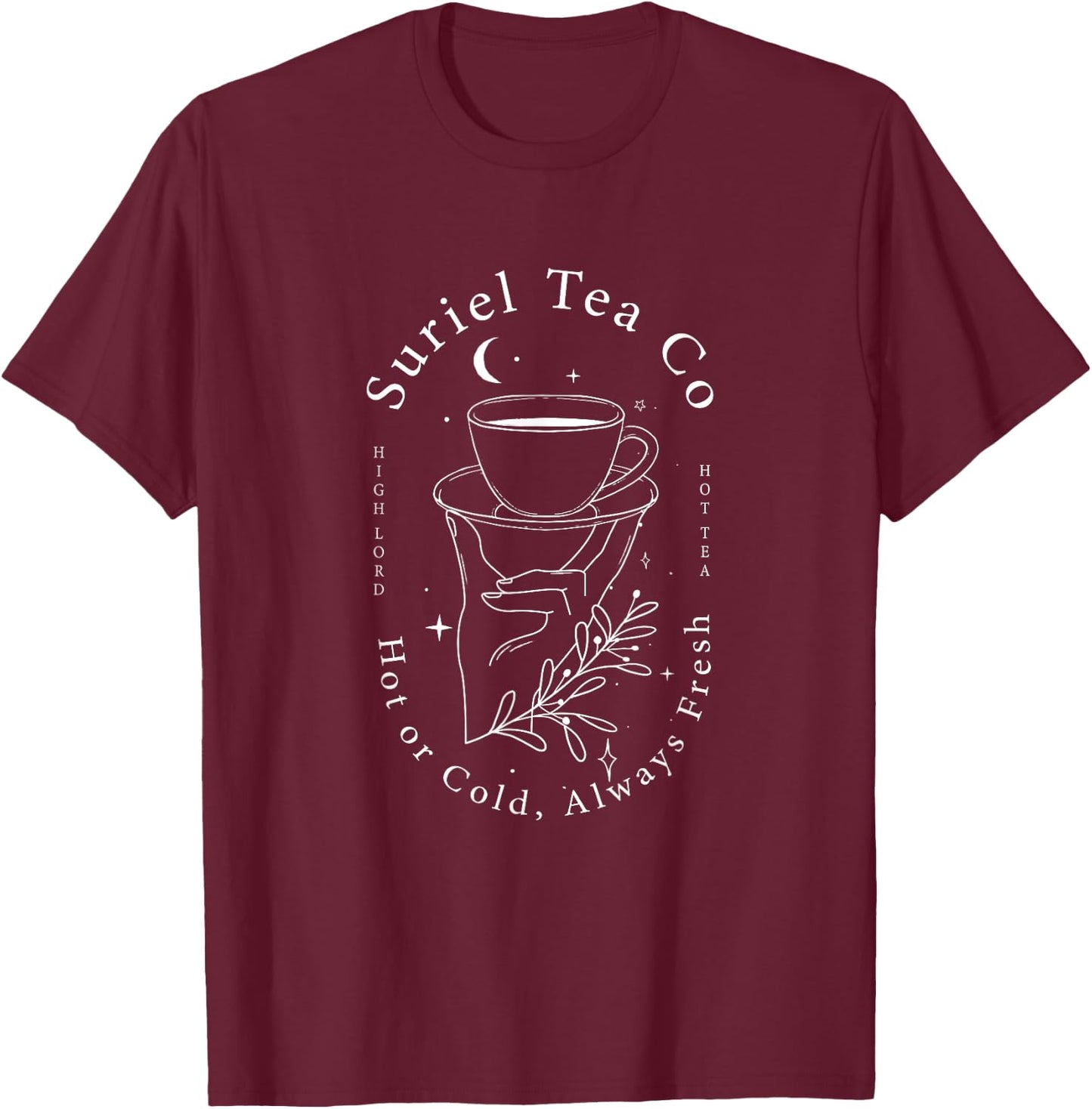 The Suriel's Tea Co, Spill the Tea T-Shirt - T-Shirt | Maroon