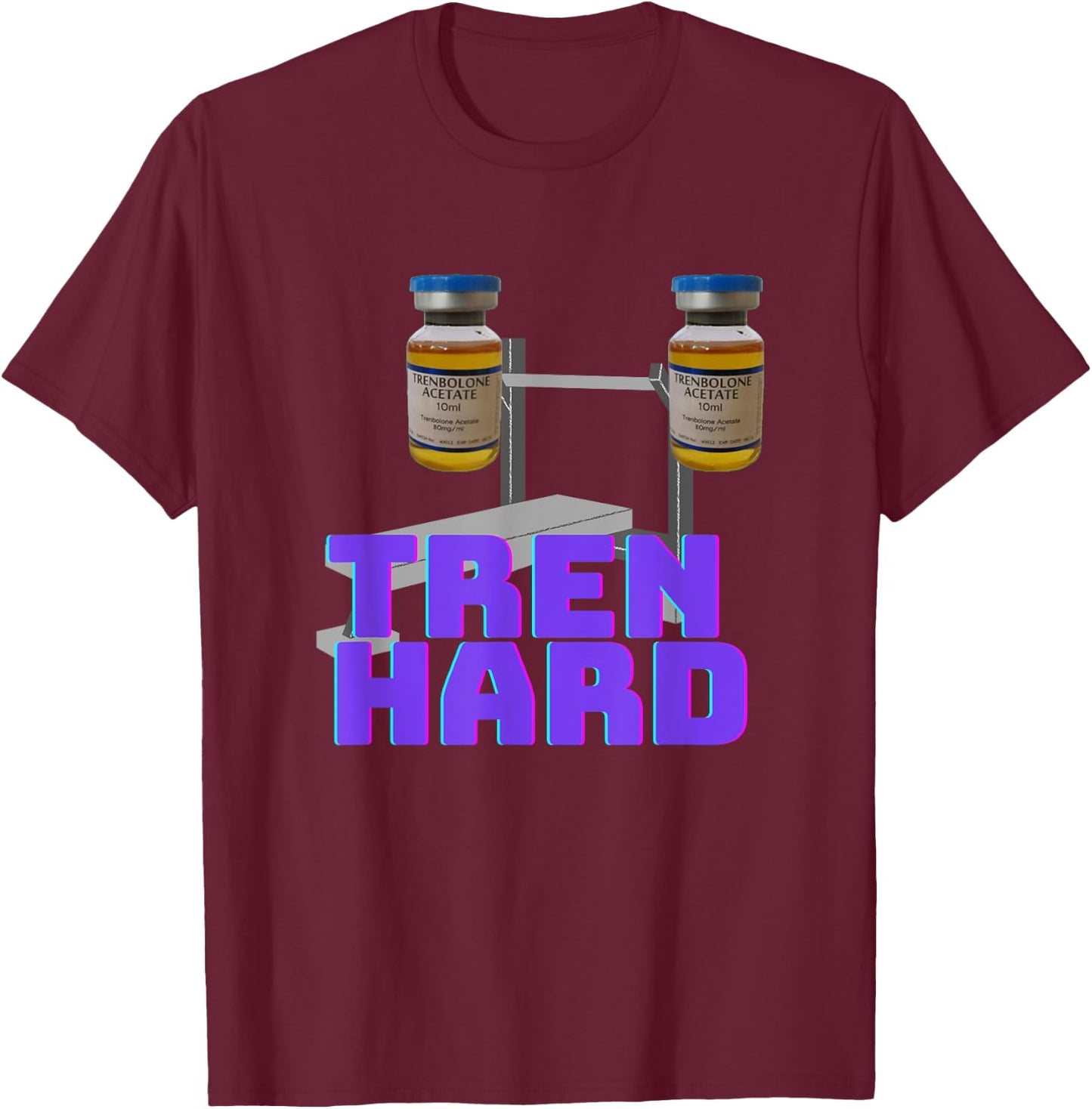 Tren Hard | Fitness | Gym Funny T-Shirt - T-Shirt | Maroon