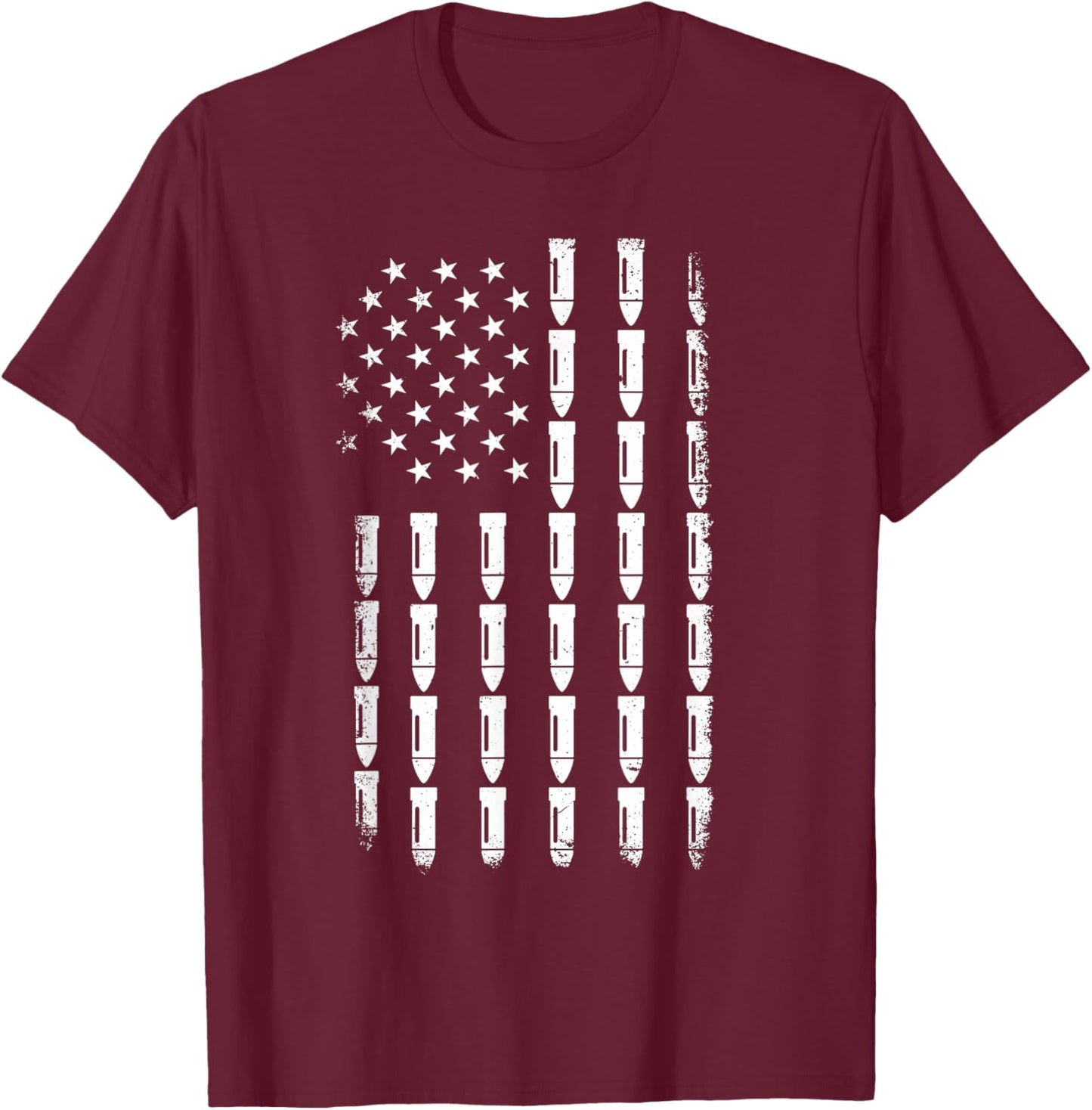 American Flag Bullet Ammo usa T-Shirt - T-Shirt | Maroon