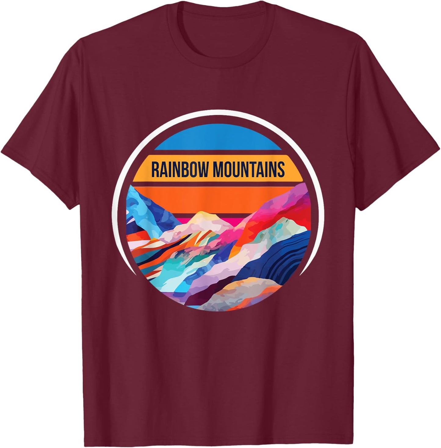 Peru Rainbow Mountain Hiking Adventure Camping Souvenir T-Shirt - T-Shirt | Maroon