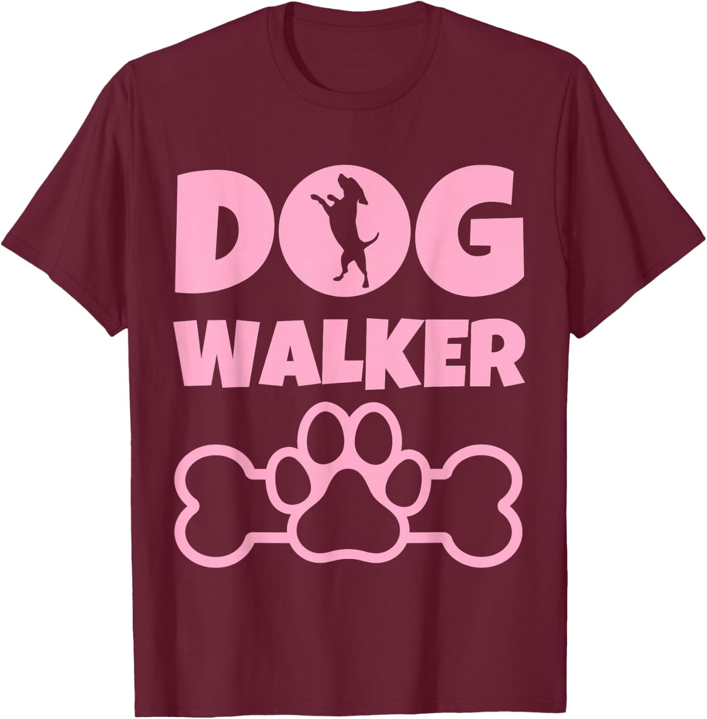 Dog Walker - Dog Lover Present - Dog Owner - Dog Walking T-Shirt - T-Shirt | Maroon