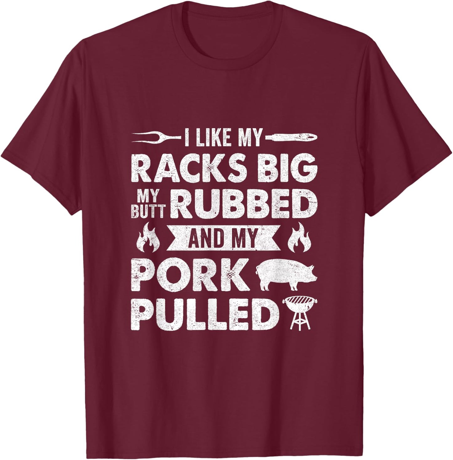 Cool Grilling Women Pork Rub Smoking Bbq Meat Smoker T-Shirt - T-Shirt | Maroon