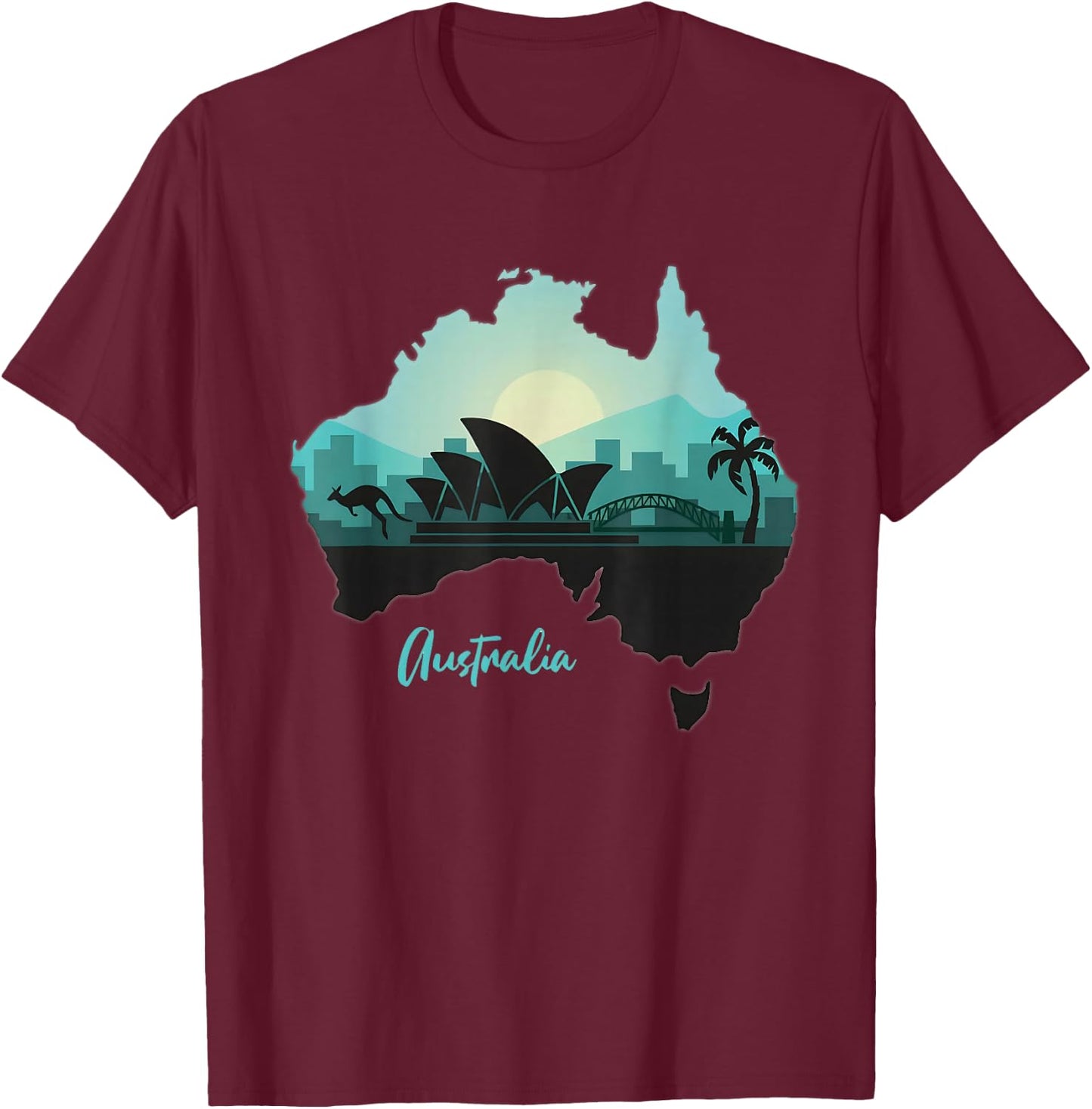 Women Australia, Girls Australia, Australia Shirt T-Shirt - T-Shirt | Maroon