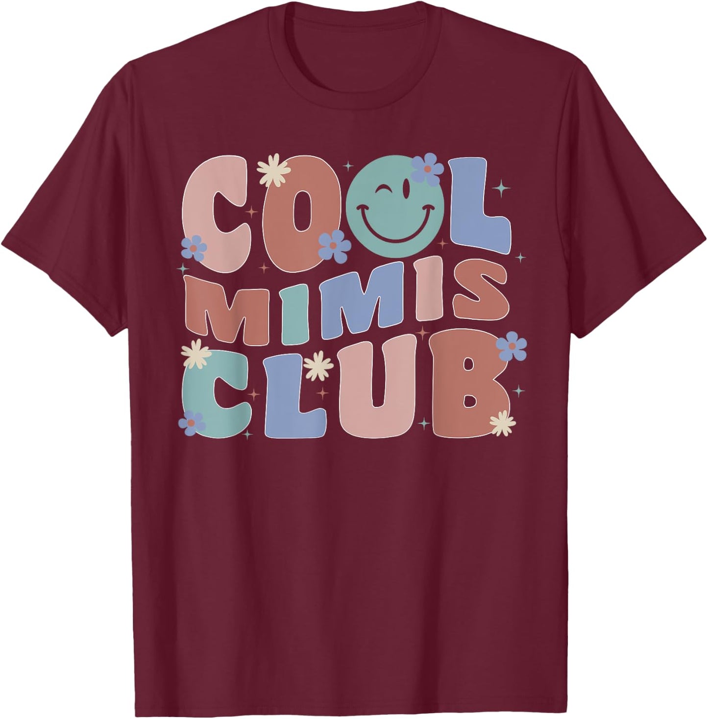 Groovy Retro Cool Mimis Club Mother's Day New Grandma T-Shirt - T-Shirt | Maroon