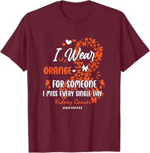 Kidney Cancer Angel Memory Survivor Support Family T-Shirt - T-Shirt | Maroon