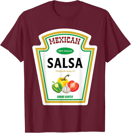 Salsa Mexican Sauce Halloween 2023 Costume Family Ketchup T-Shirt - T-Shirt | Maroon