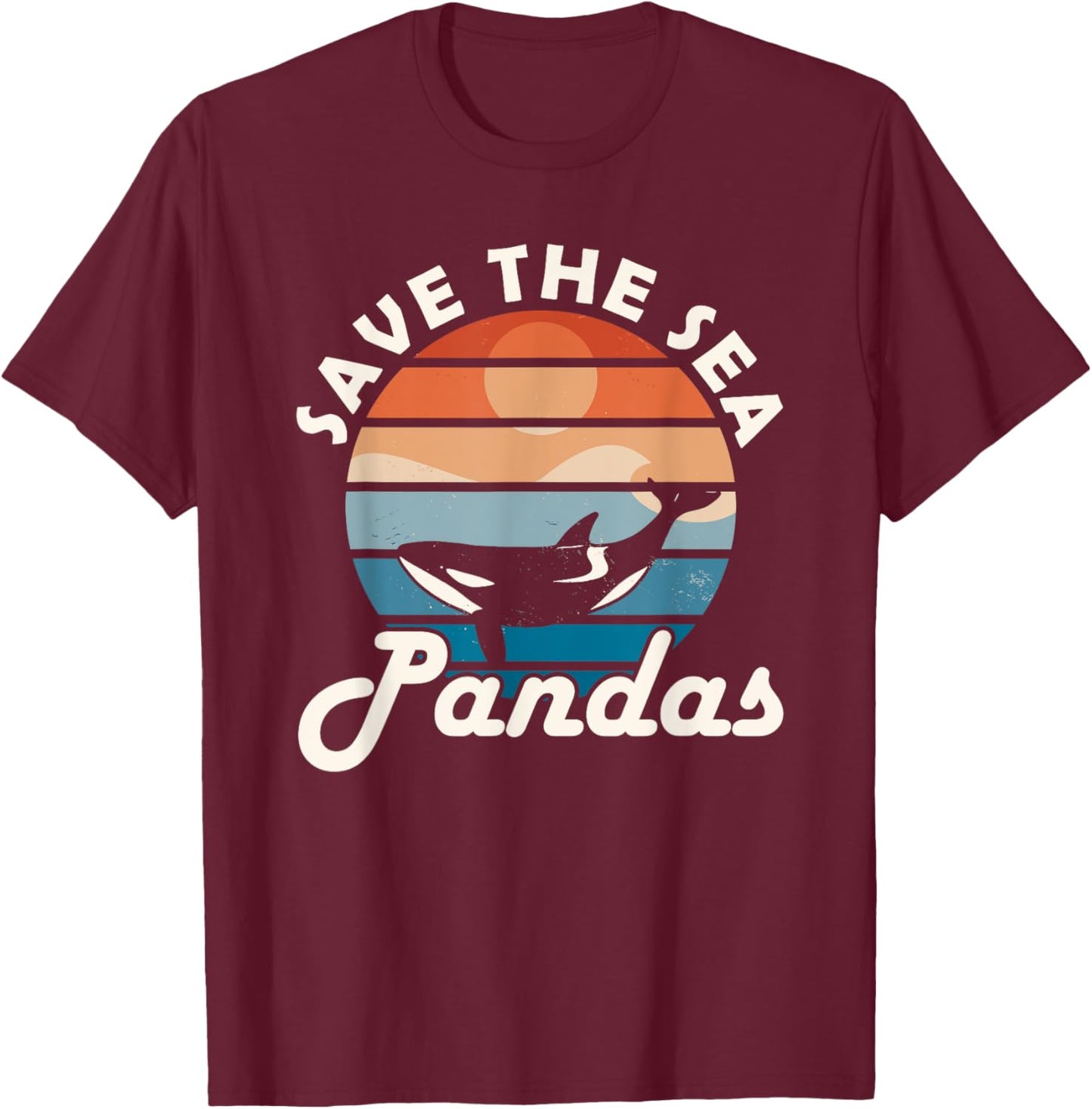 Save the Sea Pandas Marine Biologist T-Shirt - T-Shirt | Maroon