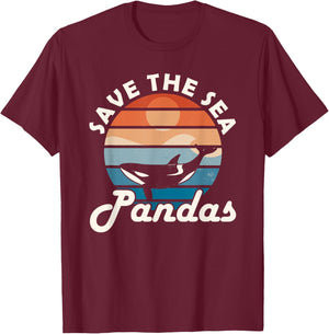 Save the Sea Pandas Marine Biologist T-Shirt - T-Shirt | Maroon