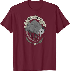 Street Cats Team Trash Racoon Rat Backyard Animal Opossum I Funny Dead Possum Fake It Till You Make It -Adults Black Short Sleeve T-Shirt - T-Shirt | Maroon