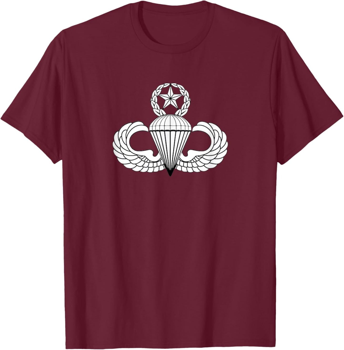 Master Parachute Badge Jump Wings Military Vet Fort Bragg T-Shirt - T-Shirt | Maroon