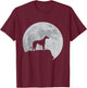 Moon And Dog Silhouette - Whippet T-Shirt - T-Shirt | Maroon