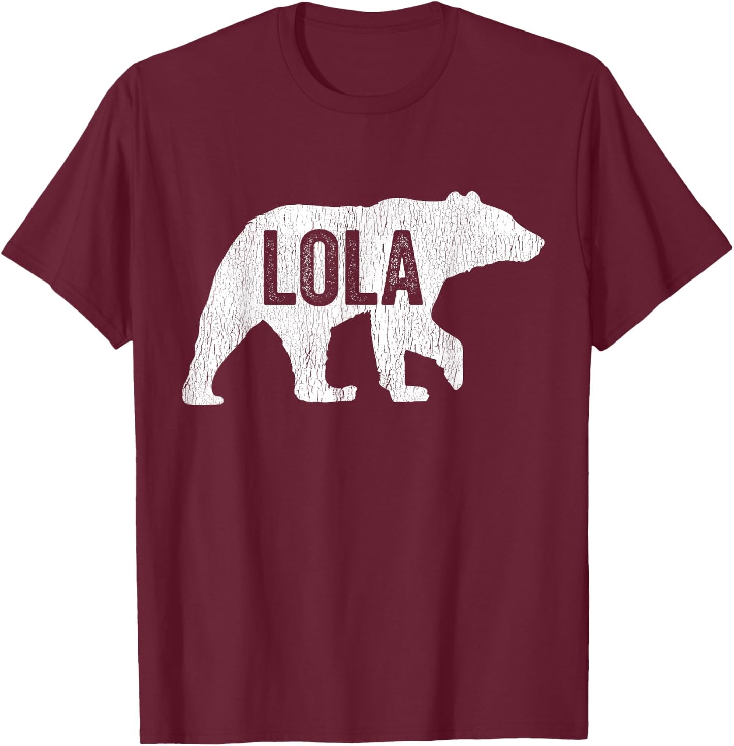 Lola Bear Matching Family Camping Bear Funny Lola T-Shirt - T-Shirt | Maroon