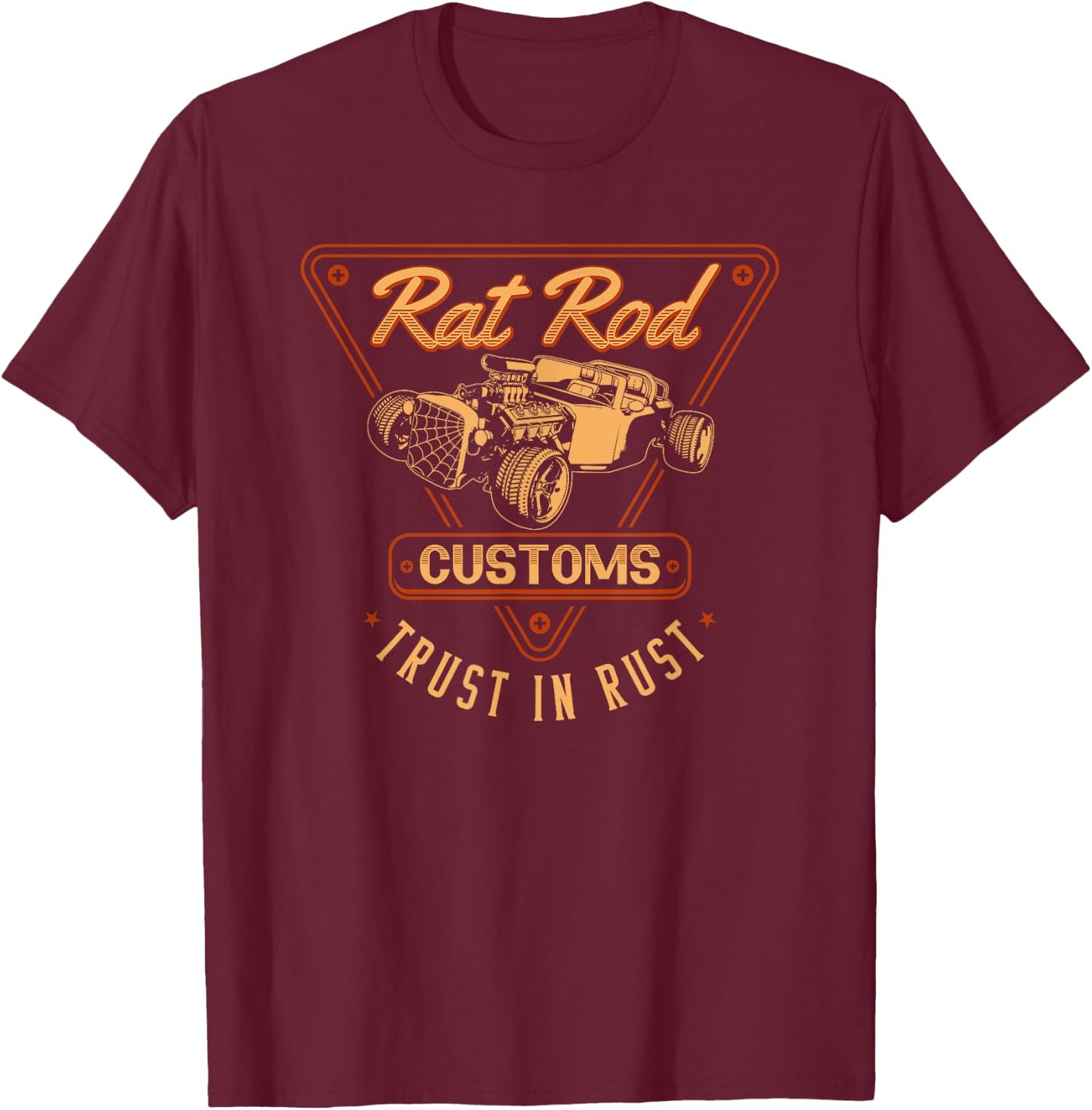 Rat Rod Customs, Vintage Hot Rod T-Shirt - T-Shirt | Maroon
