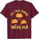 3 Years Old Girl Tacos Old 3rd Birthday Kids T-Shirt - T-Shirt | Maroon