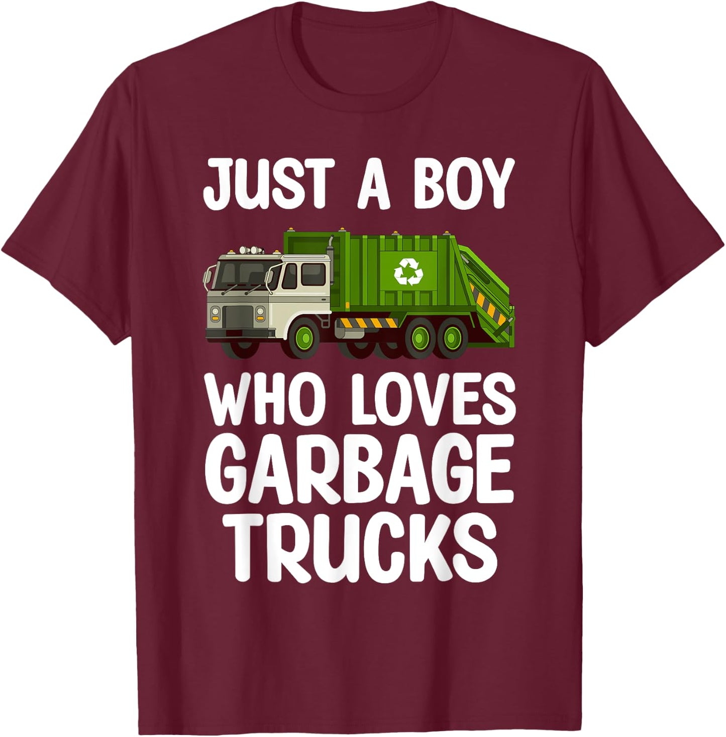 Best Garbage Truck Art For Toddler Boys Trash Garbage Man T-Shirt - T-Shirt | Maroon