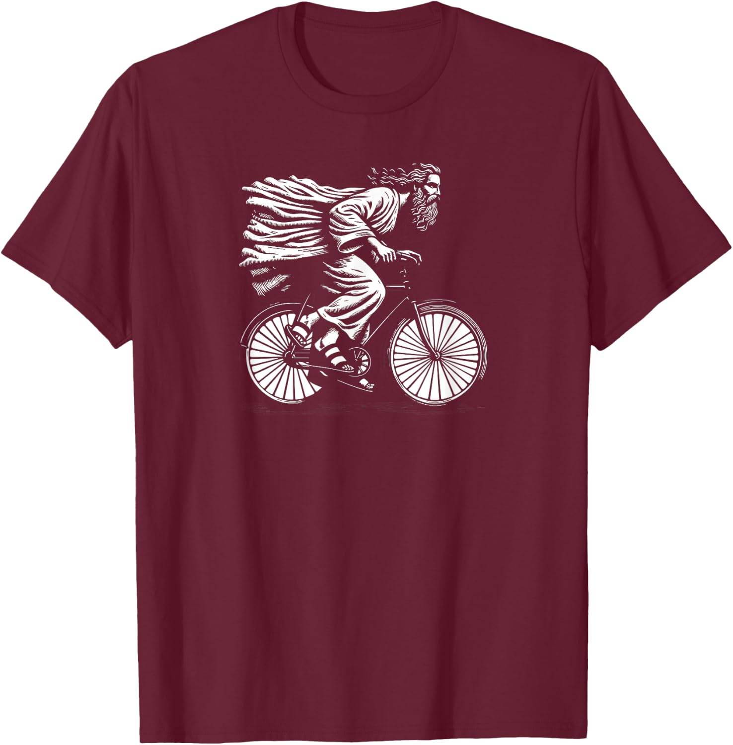 Awesome Jesus Christ Bicycle Vintage Retro Mountain Biker T-Shirt - T-Shirt | Maroon