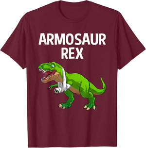 Cool Broken Arm Boy Kids Dinosaur Broke Bone Surgery T-Shirt - T-Shirt | Maroon