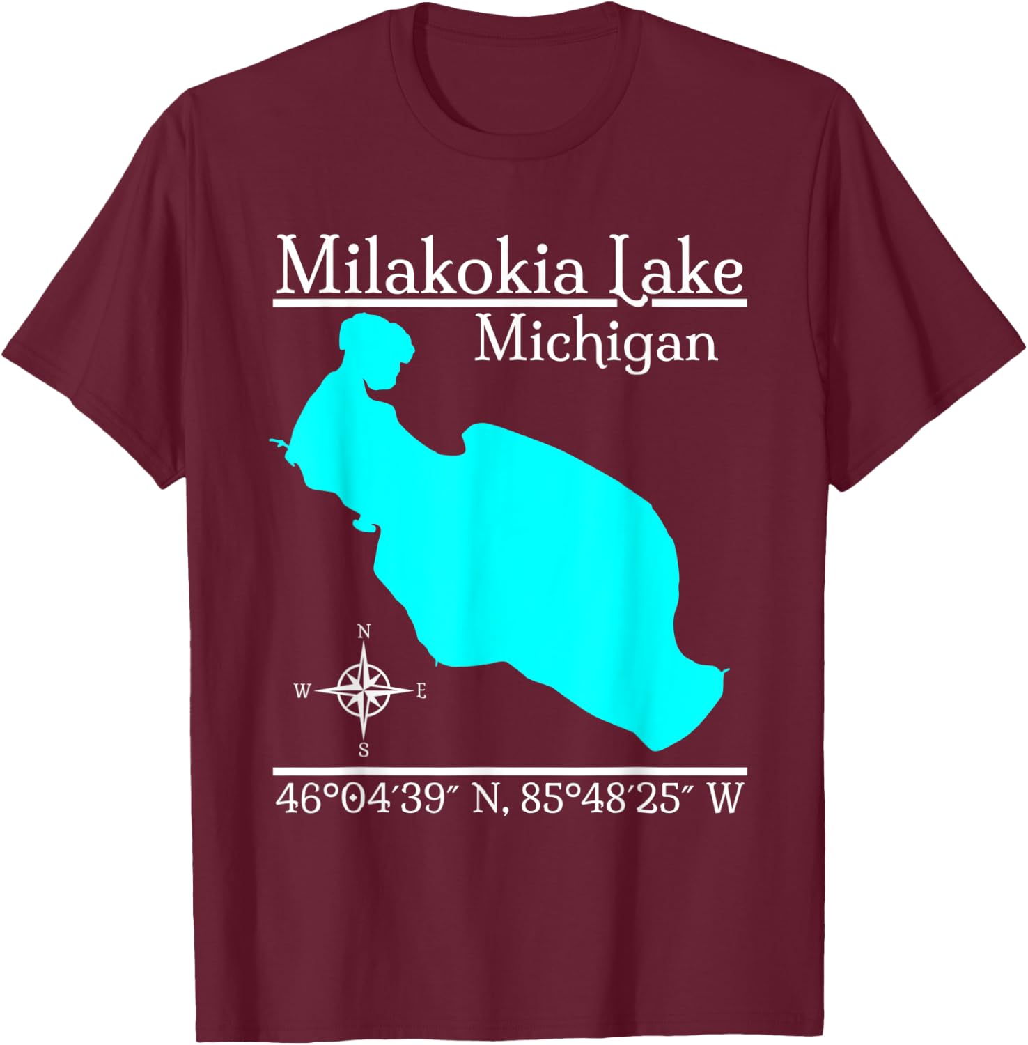 Milakokia Lake, Michigan T-Shirt - T-Shirt | Maroon