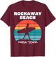 ROCKAWAY BEACH NEW YORK SURF VINTAGE SUNSET SURFING Women Girls Kids T-Shirt - T-Shirt | Maroon