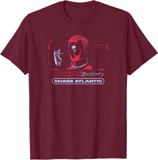 Chase Atlantic - Beauty In Death T-Shirt - T-Shirt | Maroon