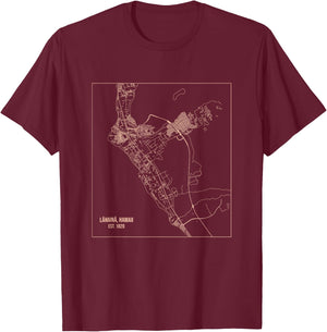 Map of Lahaina Maui Hawaii T-Shirt - T-Shirt | Maroon