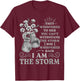 I'm The Storm Boxing Warrior Pearl Ribbon Women Lung Cancer T-Shirt - T-Shirt | Maroon
